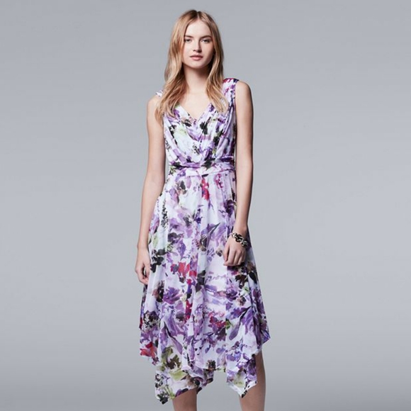 Simply Vera Vera Wang Dresses & Skirts - Simply Vera Vera Wang Floral Pleated Sleeveless A-Line Dress